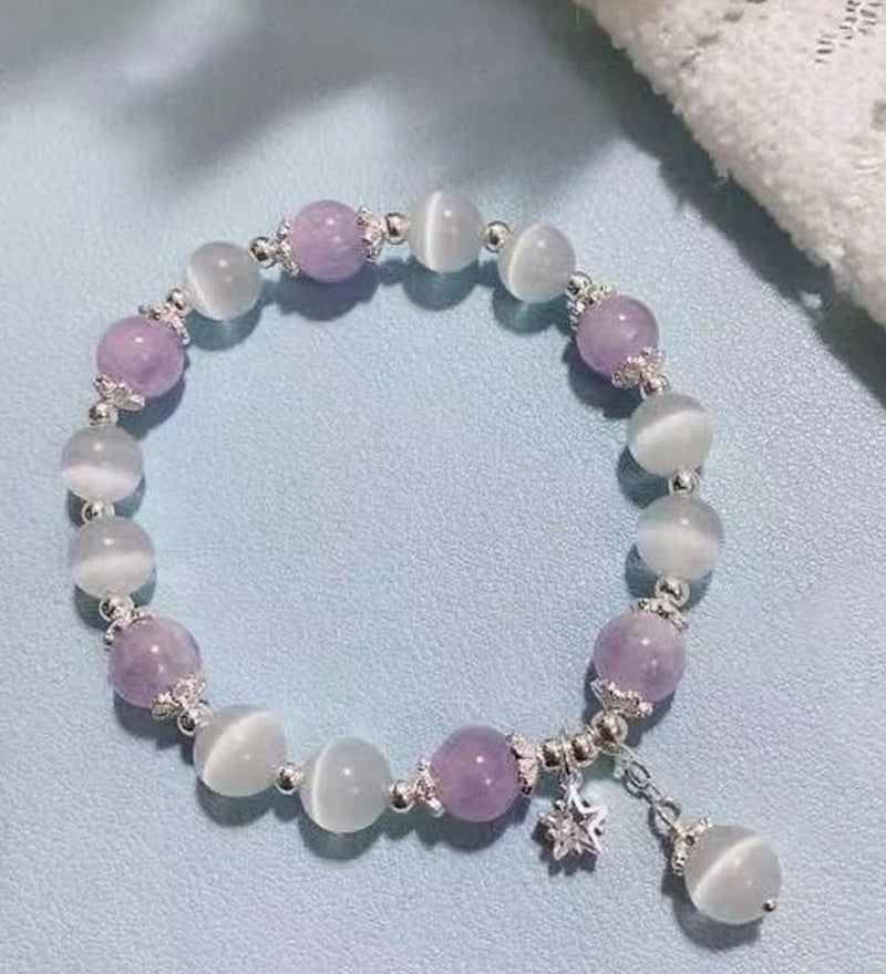 Bracelet imitation œil de chat cristal de papillon