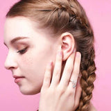 Bague ouverte en zircone avec initiales