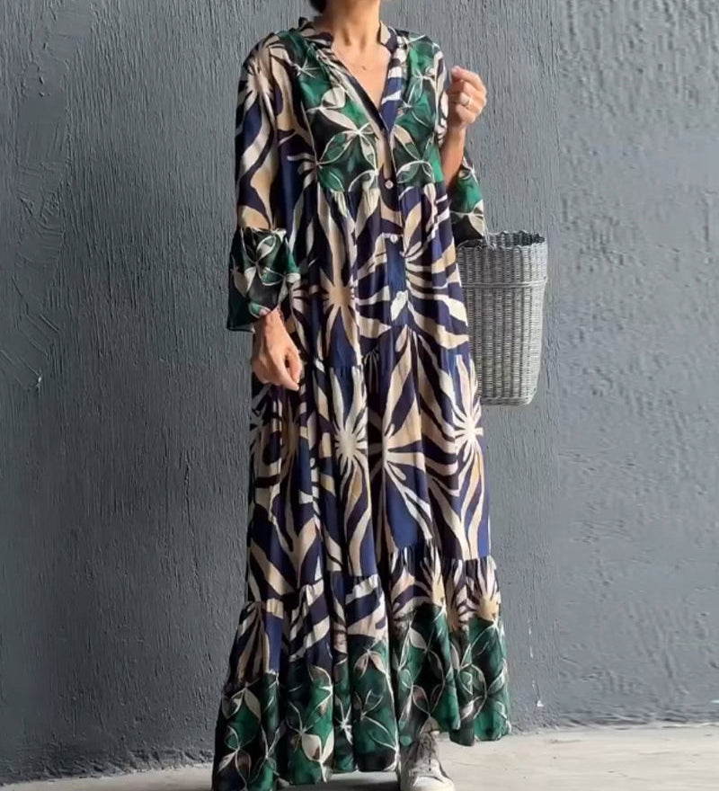 Robe de vacances ample imprimée