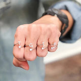Bague ouverte en zircone avec initiales