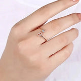 Bague ouverte en zircone avec initiales
