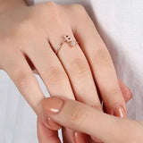 Bague ouverte en zircone avec initiales