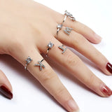 Bague ouverte en zircone avec initiales