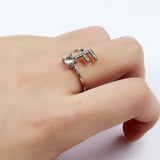 Bague ouverte en zircone avec initiales