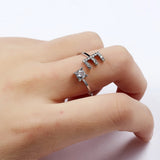 Bague ouverte en zircone avec initiales