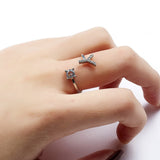 Bague ouverte en zircone avec initiales