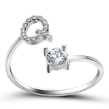 Bague ouverte en zircone avec initiales