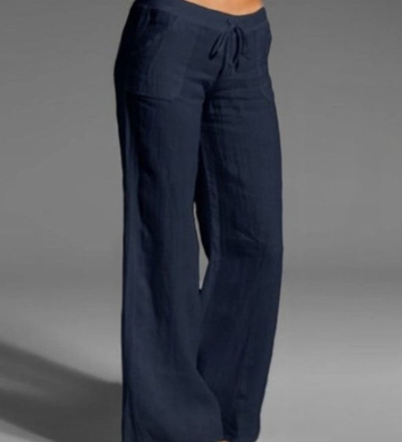 Pantalon uni jambes larges