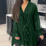 Blouse à volants et style élégant