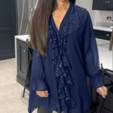 Blouse à volants et style élégant