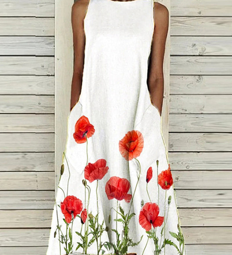 Robe sans manches imprimée
