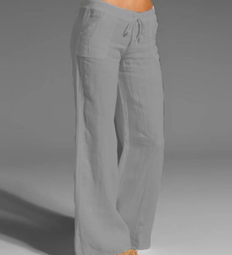 Pantalon uni jambes larges
