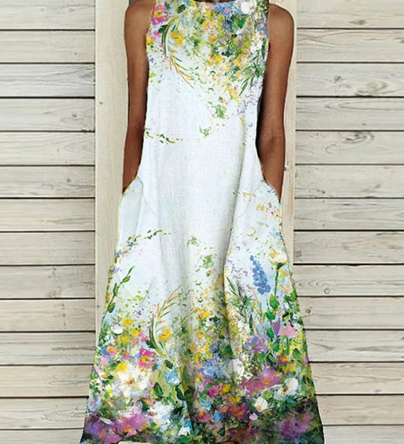 Robe sans manches imprimée