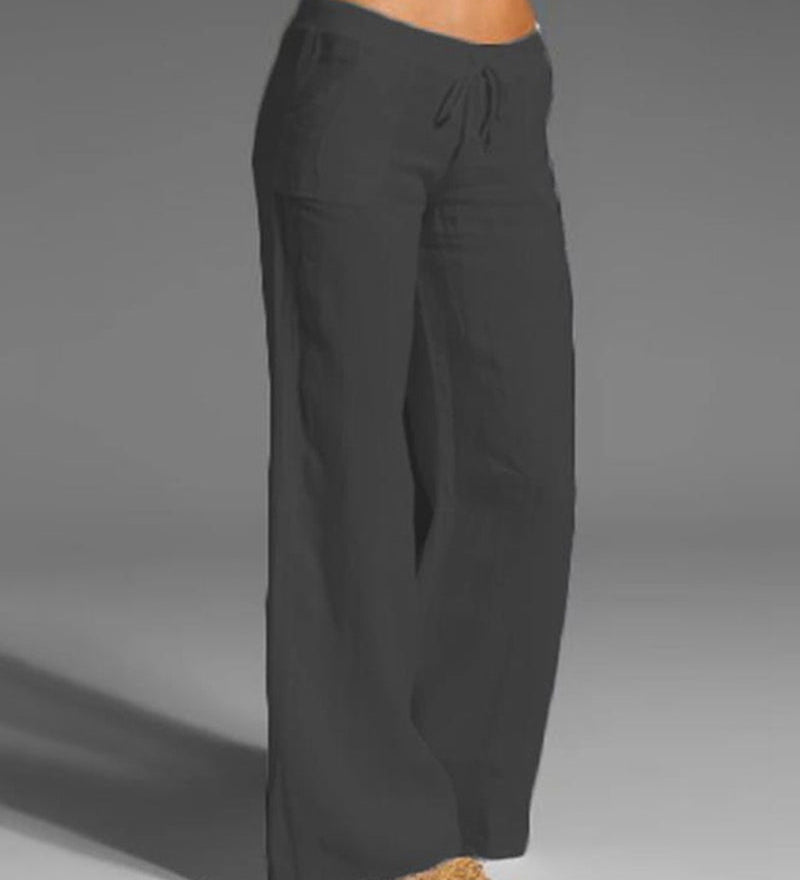Pantalon uni jambes larges