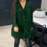 Blouse à volants et style élégant