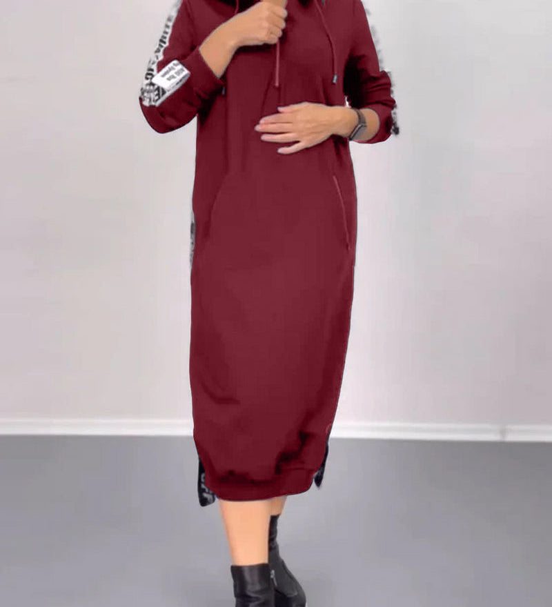 Robe décontractée à capuche zippée