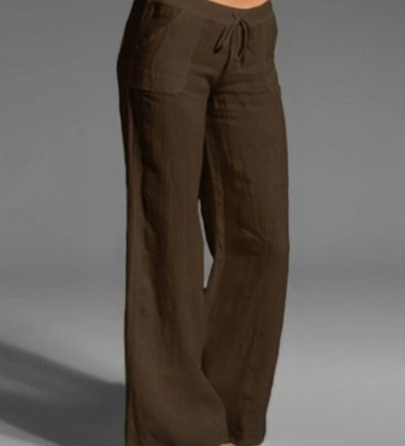 Pantalon uni jambes larges