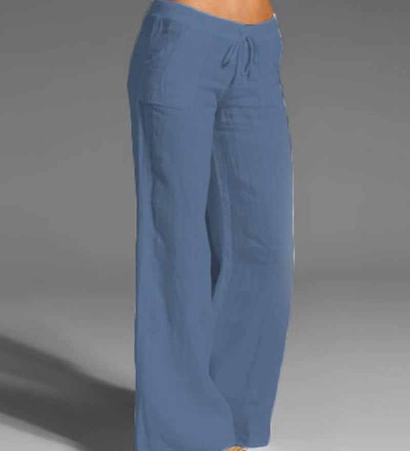 Pantalon uni jambes larges