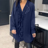 Blouse à volants et style élégant