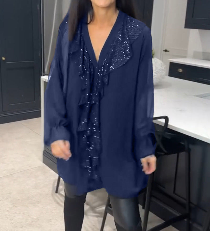 Blouse à volants et style élégant