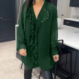 Blouse à volants et style élégant