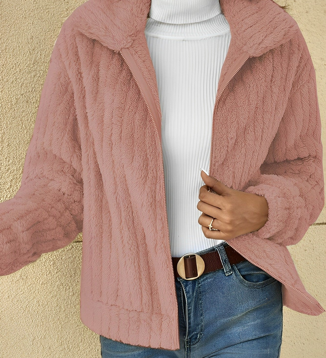 Elif | Manteau en peluche au style décontracté et confortable pour femme