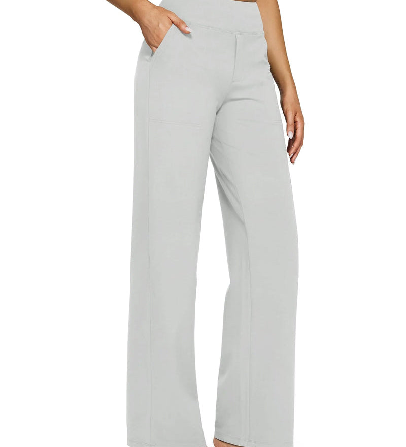 Pantalon Femme Taille Haute Extensible Décontracté Yoga Jambe Large