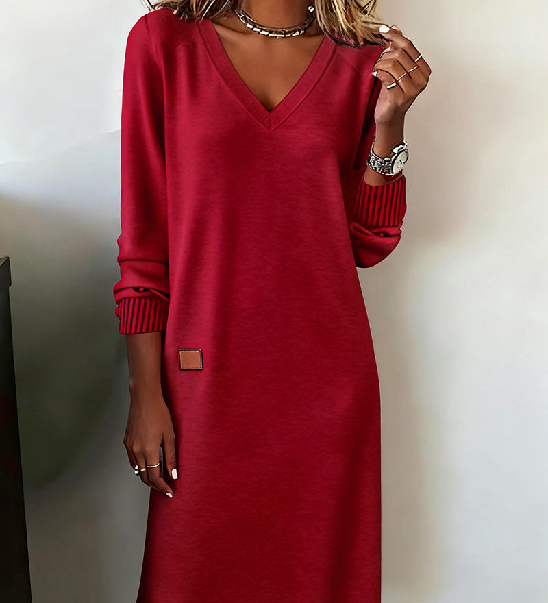 Robe Pull Col En V Élégante