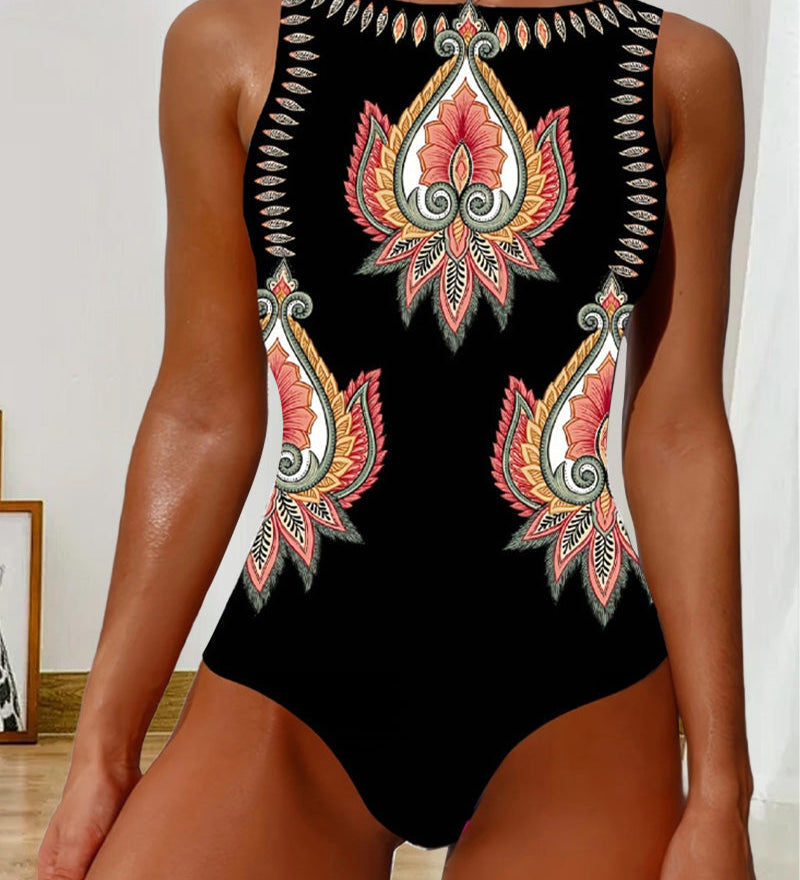 Maillot de Bain Paisley Sans Manches Monopièce