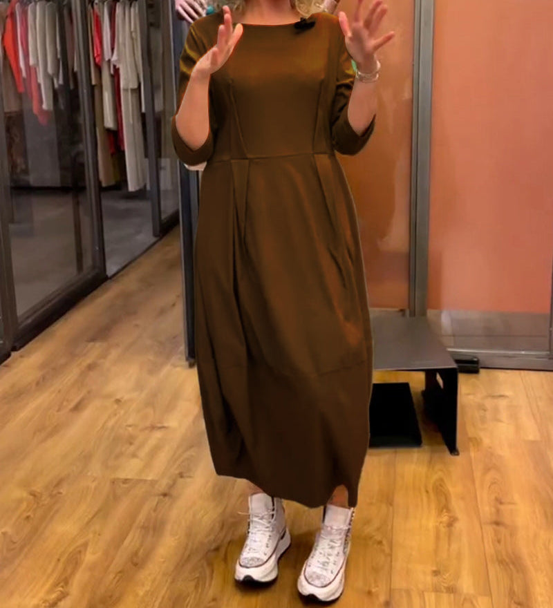 Robe à col rond et manches 2/3