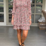 Robe décontractée à imprimé floral et encolure carrée