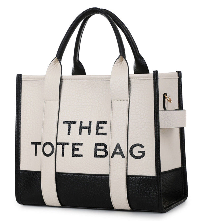 Sac fourre-tout tendance avec coutures bicolores