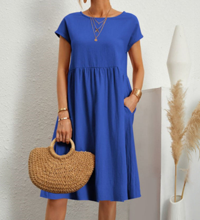 Robe ample à encolure ronde