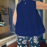 Blouse Sans Manches Unie Simple