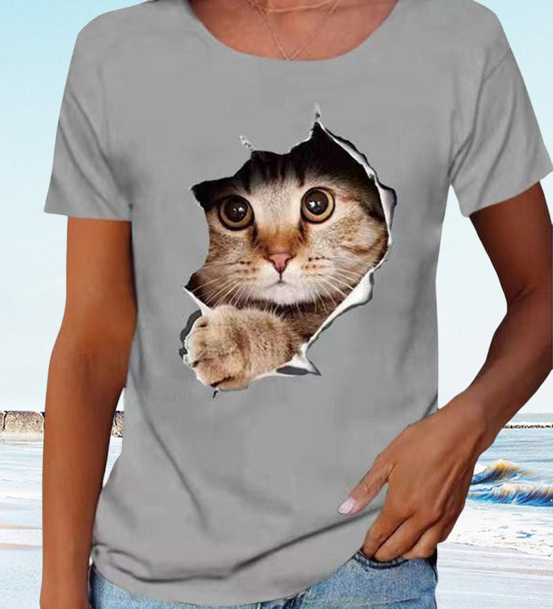 T-shirt avec imprimé chat