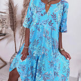 Robe droite à imprimé floral