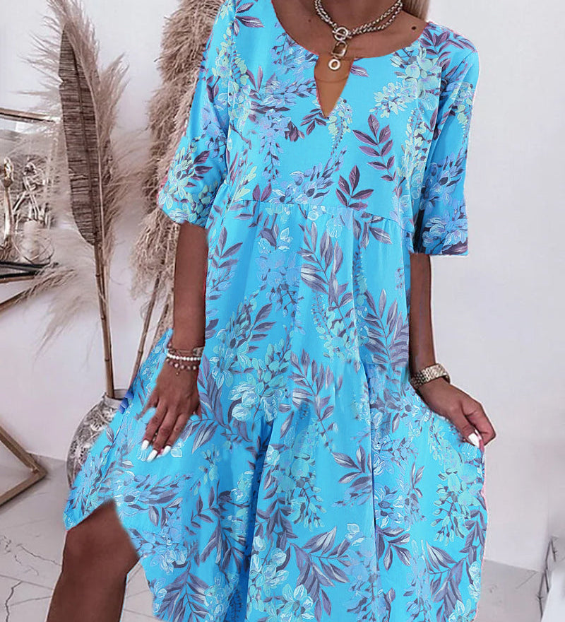 Robe droite à imprimé floral