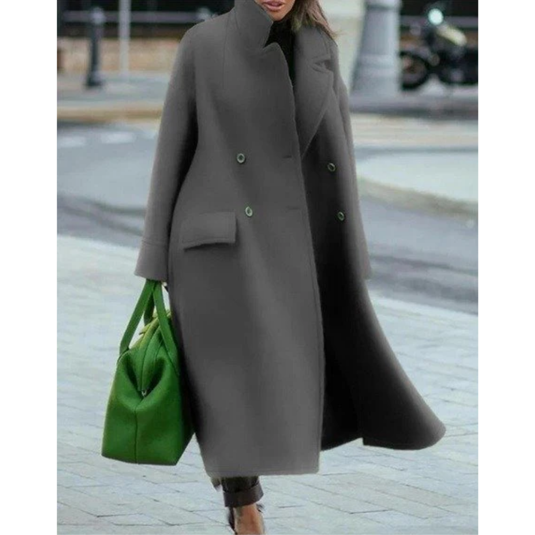 Alba | Long manteau chaud croisé pour femme