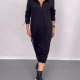 Robe décontractée à capuche zippée
