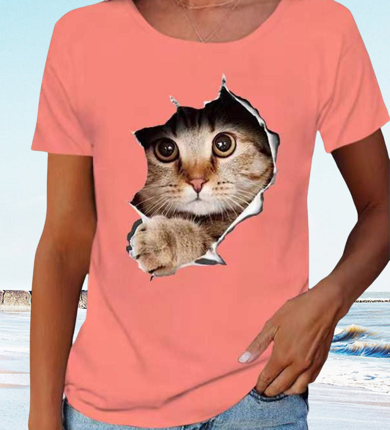 T-shirt avec imprimé chat