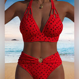 Maillot de bain deux pièces sexy à pois