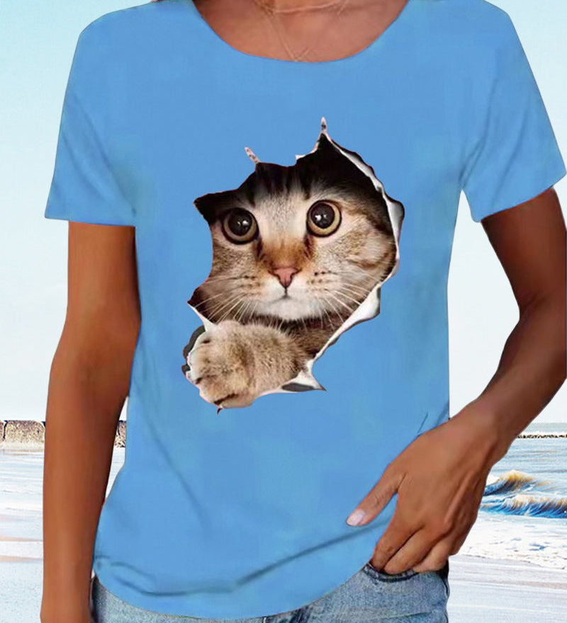 T-shirt avec imprimé chat