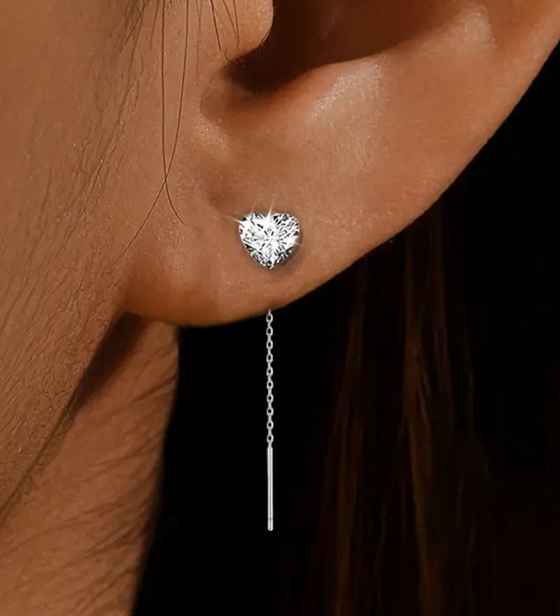 Boucles d'oreilles élégantes à pampilles en zircon