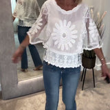 Blouse Brodée Chauve-Souris Dentelle