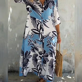 Robe chemise décontractée à imprimé floral