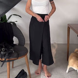 Pantalon décontracté asymétrique de couleur unie simple