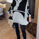 Pull À Demi-Zip Avec Col Montant Tendance
