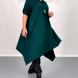 Robe décontractée irrégulière de couleur unie