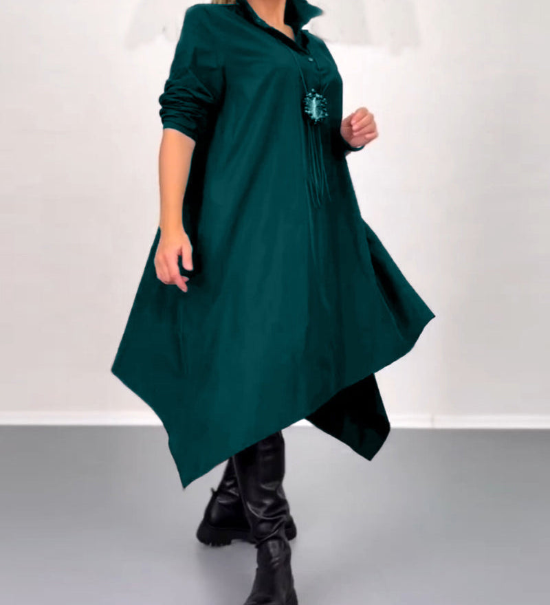 Robe décontractée irrégulière de couleur unie