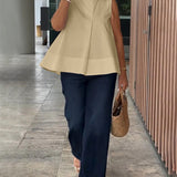 Blouse Sans Manches Unie Simple